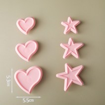 쿠키 도구 제과제빵 재료 커터 베이킹 알파벳 숫자 소문자 대문자 틀, 하트 별 6pcs