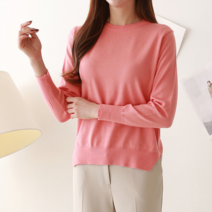 블루종 한정수량/패플단독 언발 라운드 기본 니트_B2302KN054A