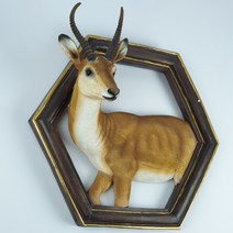아프리칸 스타일 생동감 있는 입체 3D 사슴 영양 벽걸이 W40 x H35cm