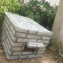 야외 대형견 큰개 진돗개 강아지 판넬 난방 조립식 개집 실외 플라스틱 보온 강아지집 001 DIY 수제 애완, 회색 벽돌 사각형 구멍 (_대형(4~6마리) 고양이