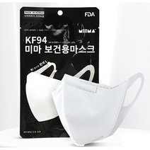 미마마스크 보건용 마스크 중형 KF94, 1개입, 1개, 흰색