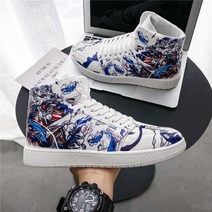 투고 중국식봄 특선캐주얼 슈즈 보드화 남자들 하이탑 슈즈 드래곤 패턴