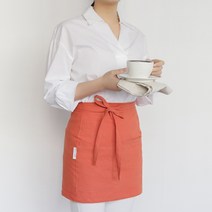 포홈 린넨무지 숏랩 하프앞치마 (8 color), 오렌지
