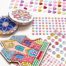 반짝이 큐빅 비즈 보석 패브릭 스티커 /붙이는 크리스탈 포인트 공주 숫자 입체 다이어리 붙이기 꾸미기 장식 트윙클 돌봄교실 미술 만들기 시간 어린이 쥬얼리 포인트 블링 귀걸이 어린, 비즈_캔디