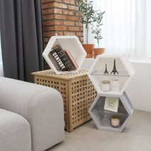 인테리어 육각형 벽선반, 그레이 2P