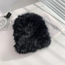 겨울방한모자 일본 스텔루 리얼토끼털털털짜임모 겨울방한백합니트백두비니