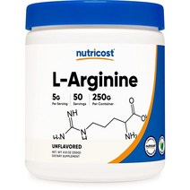 Nutricost 뉴트리코스트 엘 아르기닌 L Arginine 5000mg 파우더 250g (1회당5g)