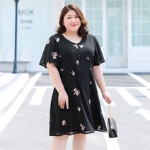 여성 빅 사이즈 원피스 큰꽃무늬 롱원피스 키작녀 통통녀 상견례 88 플레어 롱원피스 펀칭 77 숲원피스 50대 정장코
