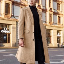 남성 정장용 패션 재킷 가을 겨울 울 솔리드 긴 소매 모직 양털 오버 streetwear 패션 긴 트렌치 겉옷