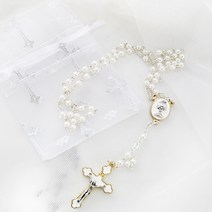 첫영성체 담수진주 스트링 포켓 3mm 5단묵주 세트(이태리수입) 천주교 성물
