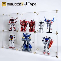 아크릴 레고 피규어 건담 프라모델 나노블럭 진열장 장식장 케이스 보관케이스 엠블럭스페셜 J타입 2층x3칸 6칸형(앞/뒤덮개포함) 투명, 04. J타입6칸 (기본형 노랑포인트)