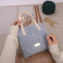 코바늘 가방 뜨기 만들기 DIY 키트 3종 [뜨개질 망스티치 네트 망 뜨개 손뜨개 취미 공예], 버킷백/아이보리