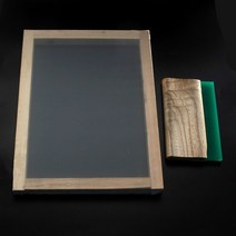 인견화 비단 견틀 캔버스틀 비단그림 1pc 300400mm 실크 스크린 인쇄 프레임 43t 메쉬 앰프 8인용 스텐실을 만들기위한 나무 스퀴지, 프레임과 스퀴지, 1.Frame and Squeegee