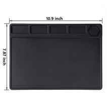 온도조절 ESD 단열 작업 매트 BGA PCB IC 전화 컴퓨터 수리 실리콘 패드 자기 내열성 용접, [02] Black