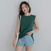 화이트폭스 루즈핏베이직린넨슬리브리스 티셔츠