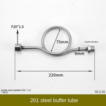 보일러호스스테인레스 스틸 압력 게이지 버퍼 튜브 더블 헤드 M20 * 1.5 보일러 고압 미터 콘덴서 특수 모, 09 YA-3-16