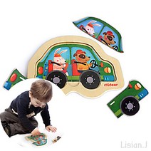 리시안제이 미니 퍼즐 자동차 3P 30개월 장난감 두돌 아기 장난감