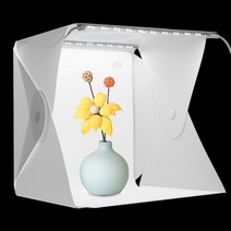 휴대용 접이식 포토박스 라이트 사진 스튜디오 키트 LED 상단 오프닝 제품 카메라 촬영, 01 1 lights 2 colors