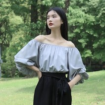 여름 오프숄더 벌룸블라우스 루즈핏 벌룬소매