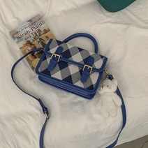 DFMEI 체크 토트 백 여 케임브리지 백 플레인즈 크로스 스몰백