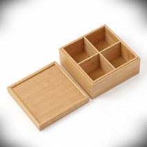 심플한 나무보석함 원목 귀중품수납함 4칸 반지 귀걸이 우드보관함