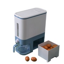 ANKRIC 원터치 밀폐 계량 쌀통 12kg 집곡 쌀보관통 시리얼통, 블루