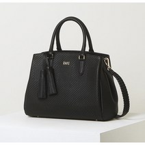 닥스 블랙 체크패턴 견고한 소가죽 토트백 DCBA2F416BK