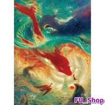 ForU392 피스 목재퍼즐 소녀와 상상속의 동물 잉어 동양화 퍼즐 봉황 수채화 유니콘, 상세페이지 참조