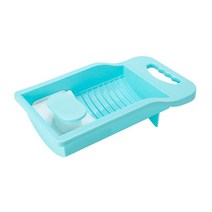 돌빨래판 나무 홈Thicken Washboard Plastic Laundry 미끄럼 방지 속옷 양말 Mini 가정용 일 용품, 01 Blue