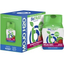 바이오트러스트 모조 H2O 내추럴리 스위튼드 워터 인핸서 딸기 수박 맛, 4개입, 59ml