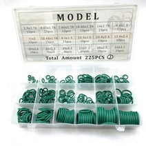 18 사이즈 유니버설 자동차 에어컨 HNBR O 링 자동 수리 도구 압축기 고무 실란트 악세사리 265개 497371, green-225pcs