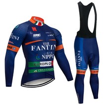 자전거 상의 저지 바람막이 Fantini 남자 프로 팀 겨울 사이클링 저지 세트 긴 소매 양털 경쟁 정장 maillo