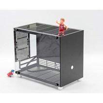 호환 게이밍 컴퓨터본체케이스 조립 PC 모든 알루미늄 htpc itx 소형 섀시 게임 컴퓨터 케이스 지원 그래픽 카드 rtx2070 i7 8700 pk77 k77, 검은색