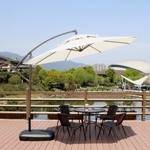 갬성 충만 야무진 초대형 폴딩파라솔+파라솔 전용받침대 물통 풀세트, 파라솔(베이지)+물통받침대