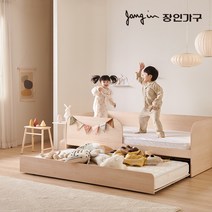 [2만원 즉시할인]장인가구 뉴피터 저상형 슬라이딩 2단 침대 프레임 SS, 우드내추럴