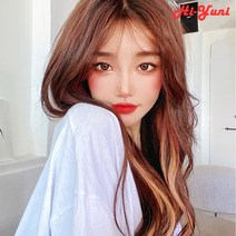 하이유니 심플 브릿지 트윙클 여자 여성 붙임머리 헤어 피스 부분 가발, 7.퍼플핑크 (너비:3cm/기장:55cm)