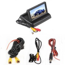 7인치모니터 4.3 인치 tft lcd 스크린 자동차 모니터 2 채널 비디오 입력이있는 후방 주차 모니터 카메라 옵션 19, 카메라 wired05 포함
