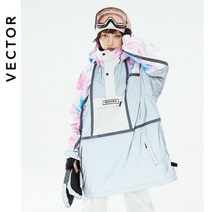 벡터 스키웨어 여성용 후드 스웨터 반사 트렌드 스키웨어 두꺼운 보온 및 방수 스키 장비 스키복 여성