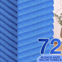 Newwiee 72팩 표백제 방지 타월 벌크 살롱 헤어 극세사 타월 45.7 .. 정품보장, Blue