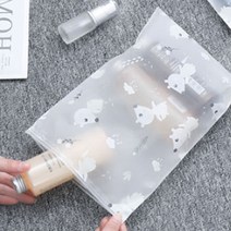 PVC 지퍼 파우치 슬라이드 캐릭터 지퍼백 소형 대형 팩 투명 캐리어 여행용 파우치 봉투, 소형(20x28cm), 1개