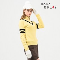 홀릭앤플레이 여성 카라 방풍 니트스웨터 HB4WSW003YE