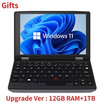 휴대용 미니 PC 본체 게이밍데스크탑 채굴기 2023 노트북 메탈 소형 윈도우 11 7 인치 터치 스크린 오피스 J4105 12GB 1TB IPS 넷북 마이크로 컴퓨터, 없음, 없음, 16.12GB RAM 1TB SSD - EU