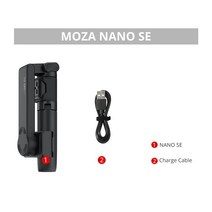 AI MOZA NANO SE 스마트폰 셀카 스틱 브이로그 유튜브 여행 촬영용, 2.Black
