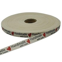 Tianying 10야드 면 리본 너비 1.6cm 선물 패키지 공급 의류 라벨 (수제 선물), handmade heart