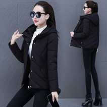 슬림 숏 패딩 패딩 여 빅사이즈 겨울 도톰 박시 후드 코트