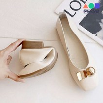 몬드스팟 3cm 여성 가벼운 골드 포인트 플랫 단화 로퍼 크림아이보리 (DM536)