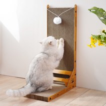 스크래쳐 고양이 대형 L자 수직 골판지, 브라운