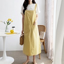 NewCare 여성 린넨 원피스 멜빵 원피스 투포켓 뒷트임