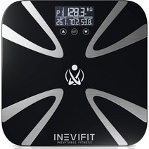 INEVIFIT 체지방 측정기 매우 정확한 디지털 욕실 체성분 분석기 체중 물 근육 BMI 내장 레벨 및 골질량 측정 10명의 사용자를 위한 배터리 포함 미국직송 316940, 블랙.