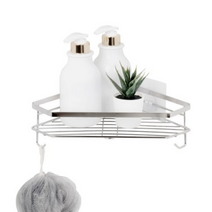 스파이더락 스마트접착 욕실코너선반, 실버, 4개